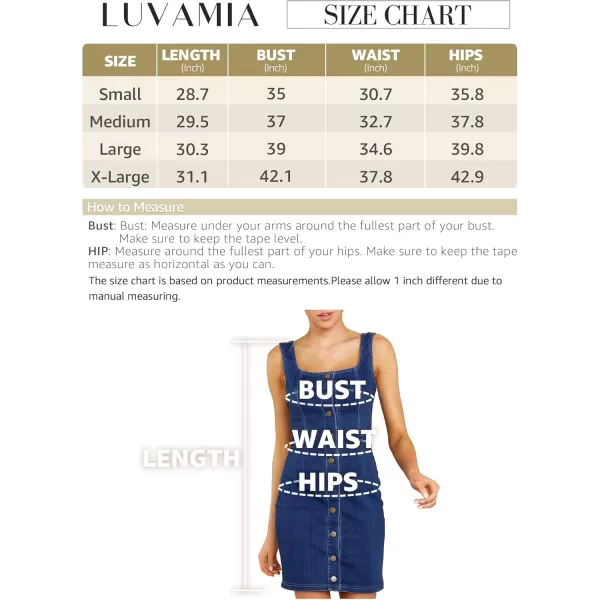 luvamia Womens Casual V Neck Sleeveless Jeans Button Down Denim Short DressDenim Blue