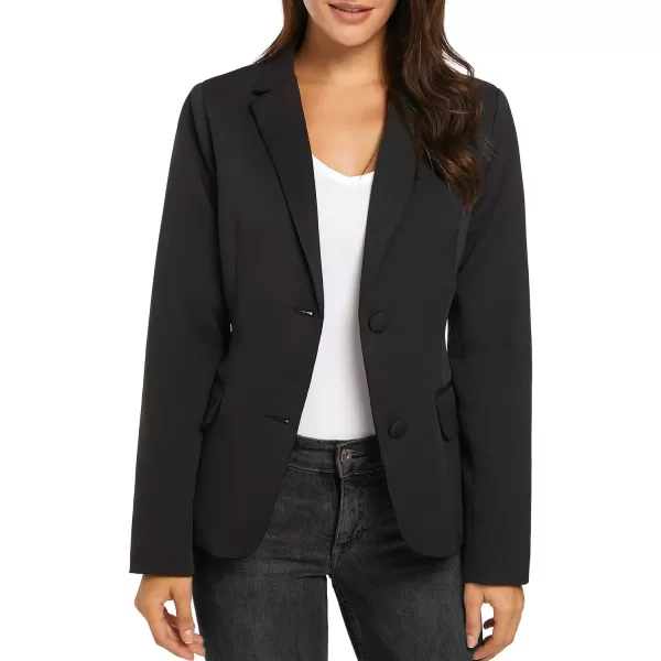 luvamia Womens Long Sleeve Formal Notch Lapel Button Down Blazer Pockets JacketBlack W Striped Lining