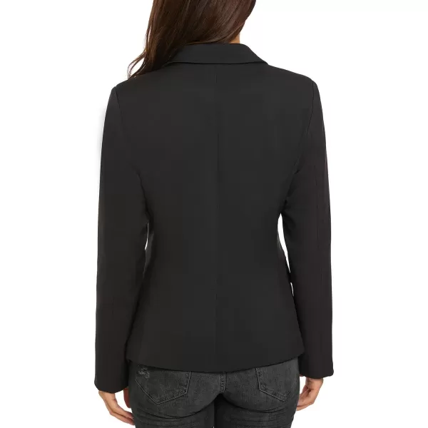 luvamia Womens Long Sleeve Formal Notch Lapel Button Down Blazer Pockets JacketBlack W Striped Lining