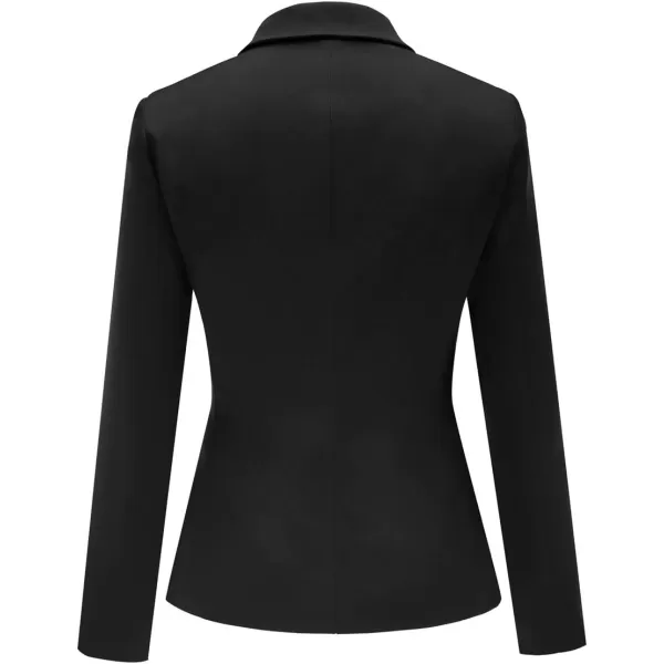 luvamia Womens Long Sleeve Formal Notch Lapel Button Down Blazer Pockets JacketBlack W Striped Lining