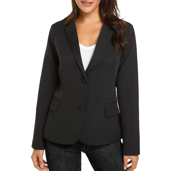 luvamia Womens Long Sleeve Formal Notch Lapel Button Down Blazer Pockets JacketBlack W Striped Lining