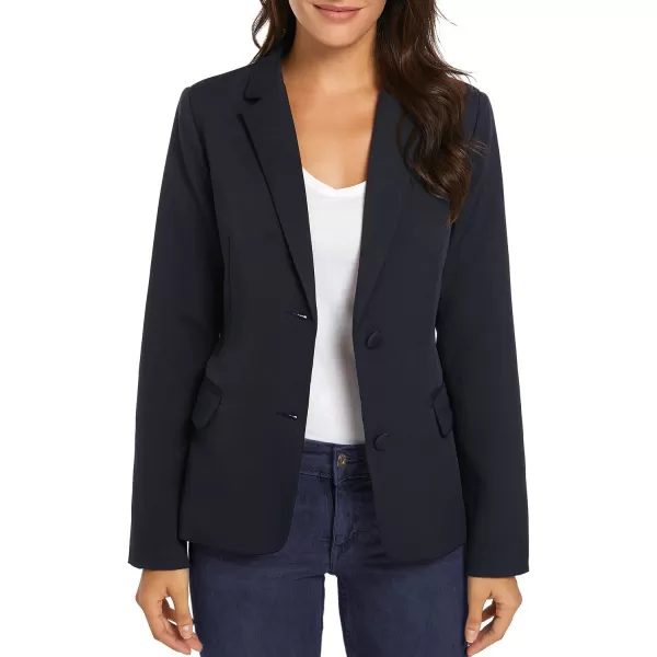 luvamia Womens Long Sleeve Formal Notch Lapel Button Down Blazer Pockets JacketPageant Blue W Striped Lining