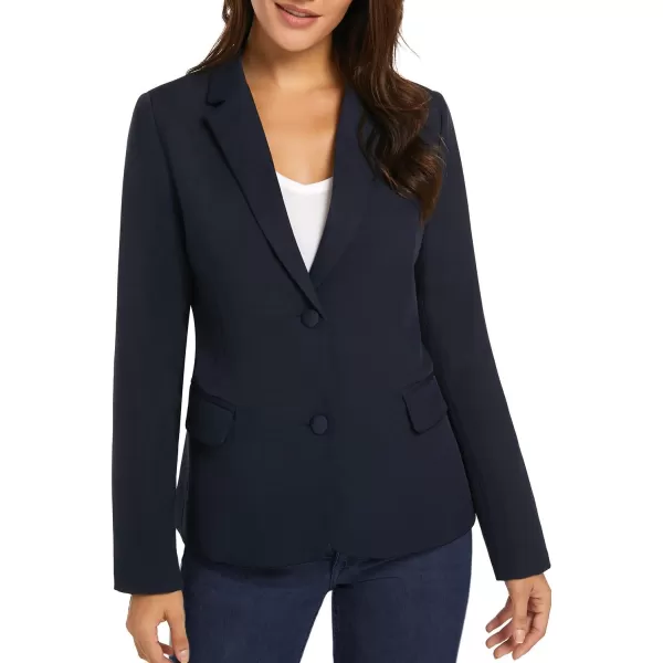 luvamia Womens Long Sleeve Formal Notch Lapel Button Down Blazer Pockets JacketPageant Blue W Striped Lining