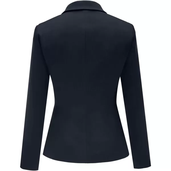 luvamia Womens Long Sleeve Formal Notch Lapel Button Down Blazer Pockets JacketPageant Blue W Striped Lining