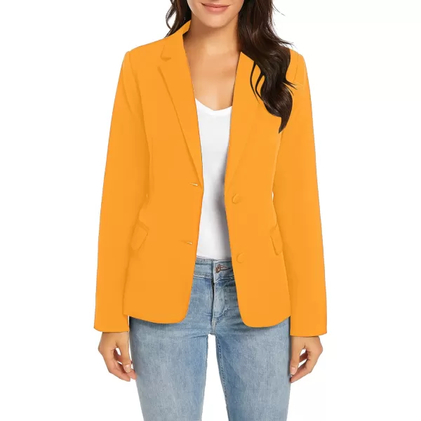 luvamia Womens Long Sleeve Formal Notch Lapel Button Down Blazer Pockets JacketRadiant Yellow W Striped Lining