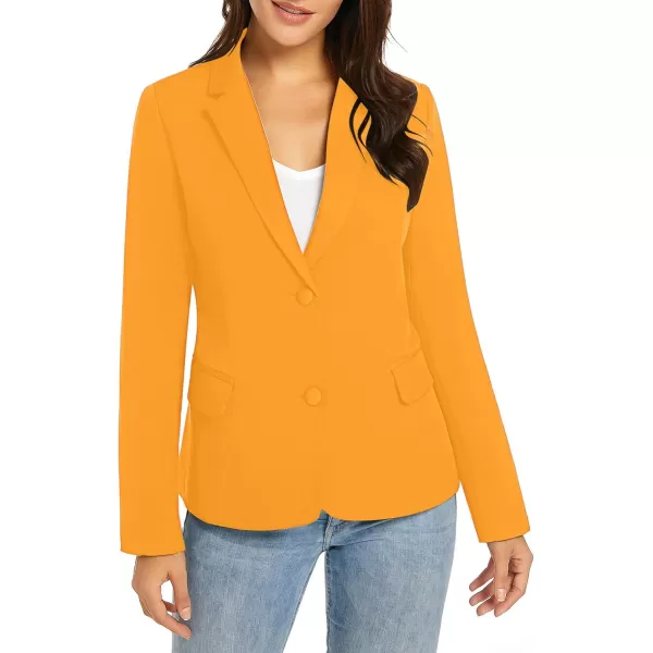 luvamia Womens Long Sleeve Formal Notch Lapel Button Down Blazer Pockets JacketRadiant Yellow W Striped Lining