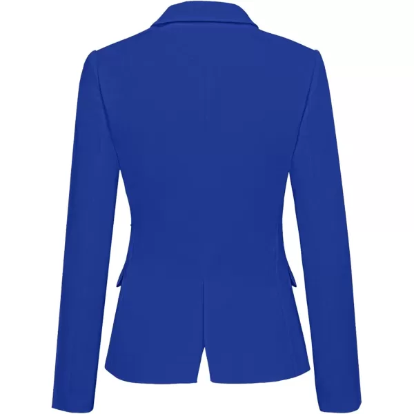 luvamia Womens Long Sleeve Formal Notch Lapel Button Down Blazer Pockets JacketRoyal Blue