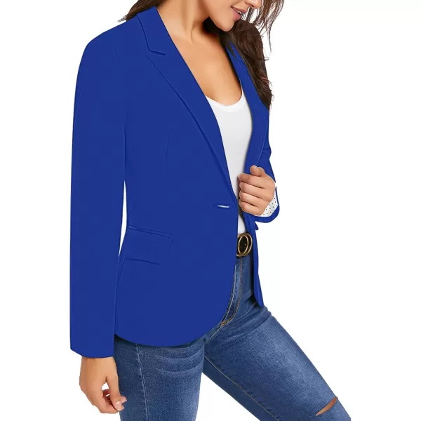 luvamia Womens Long Sleeve Formal Notch Lapel Button Down Blazer Pockets JacketRoyal Blue