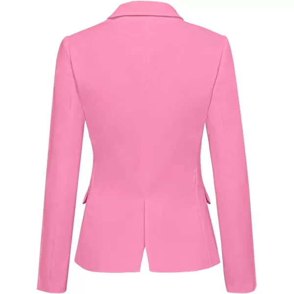 luvamia Womens Long Sleeve Formal Notch Lapel Button Down Blazer Pockets JacketSachet Pink