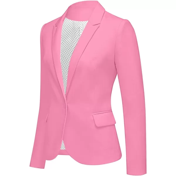 luvamia Womens Long Sleeve Formal Notch Lapel Button Down Blazer Pockets JacketSachet Pink