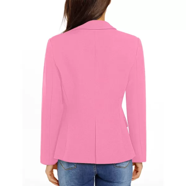 luvamia Womens Long Sleeve Formal Notch Lapel Button Down Blazer Pockets JacketSachet Pink