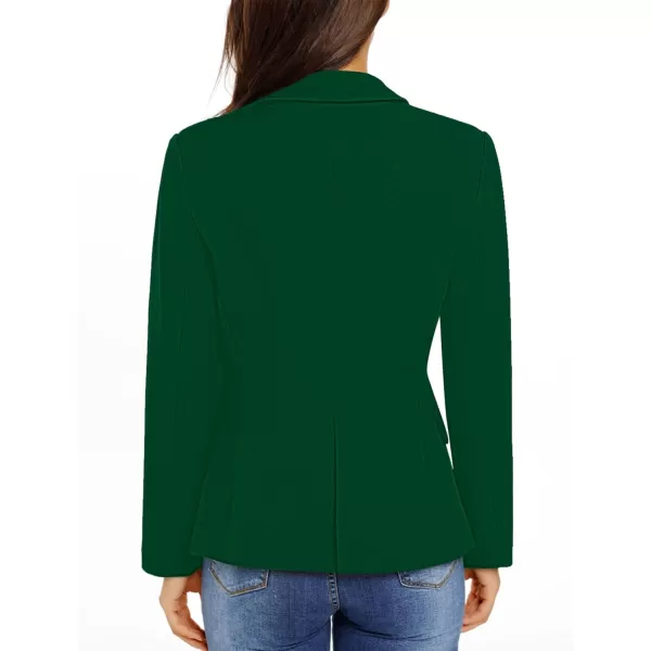 luvamia Womens Long Sleeve Formal Notch Lapel Button Down Blazer Pockets JacketVerdant Green