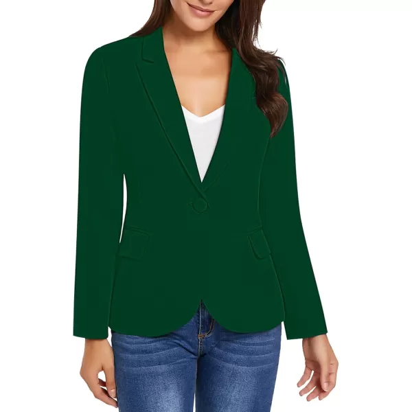 luvamia Womens Long Sleeve Formal Notch Lapel Button Down Blazer Pockets JacketVerdant Green