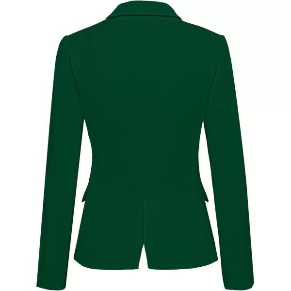 luvamia Womens Long Sleeve Formal Notch Lapel Button Down Blazer Pockets JacketVerdant Green