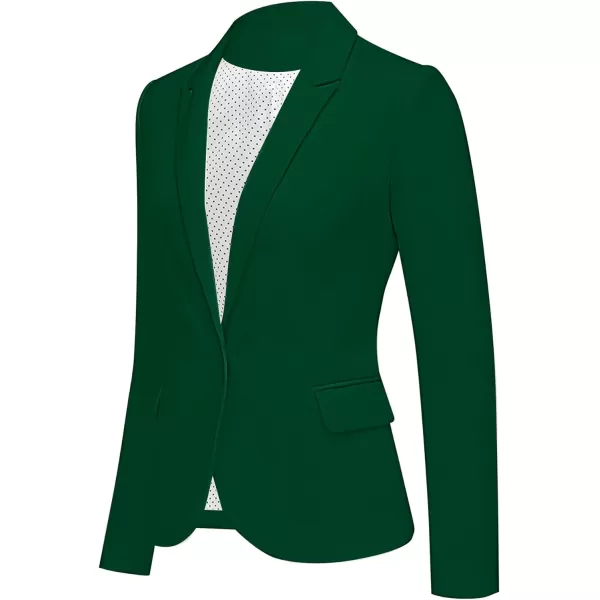 luvamia Womens Long Sleeve Formal Notch Lapel Button Down Blazer Pockets JacketVerdant Green