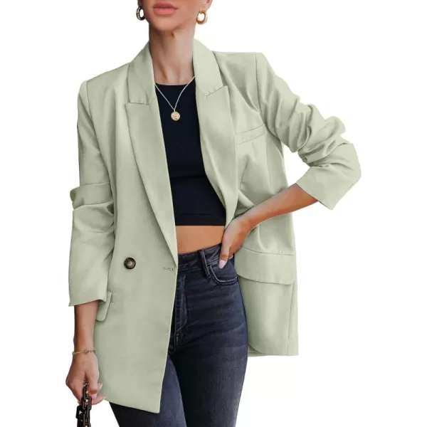 luvamia Blazer Jackets for Women Work Casual Office Long Sleeve Fashion Dressy Business OutfitsLaurel Green