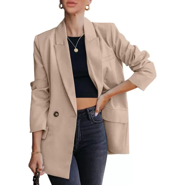 luvamia Blazer Jackets for Women Work Casual Office Long Sleeve Fashion Dressy Business OutfitsShifting Sand