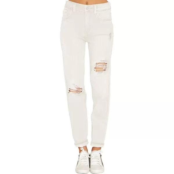 luvamia Boyfriend Jeans for Women Stretch High Waisted Ripped Distressed Mom Jeans Slim Denim PantsA1 Cream