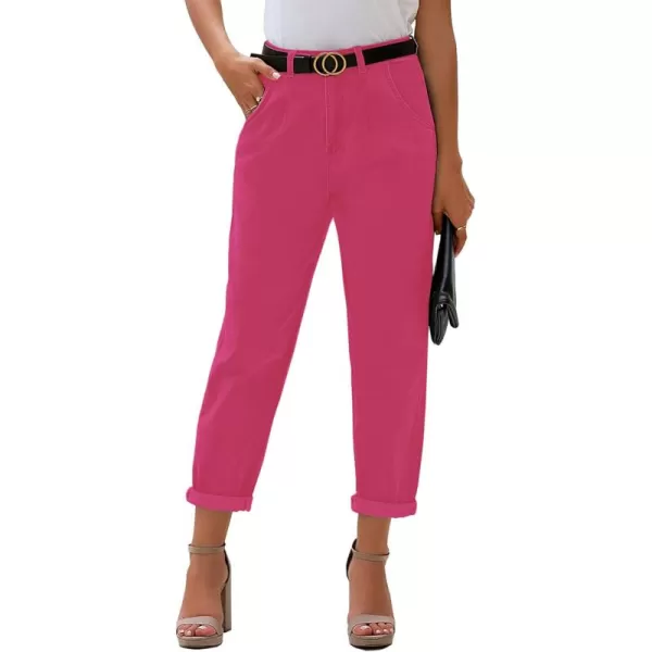 luvamia Mom Jeans for Women Trendy High Waisted Stretchy Loose Jeans for Women Denim PantsA Hot Pink