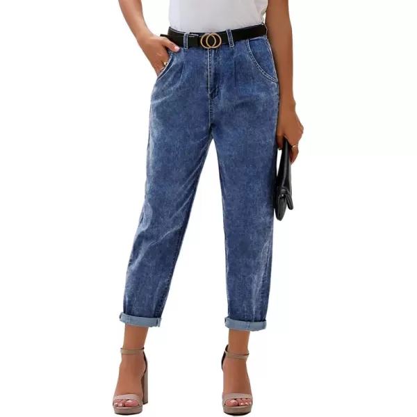 luvamia Mom Jeans for Women Trendy High Waisted Stretchy Loose Jeans for Women Denim PantsA Lapis Air