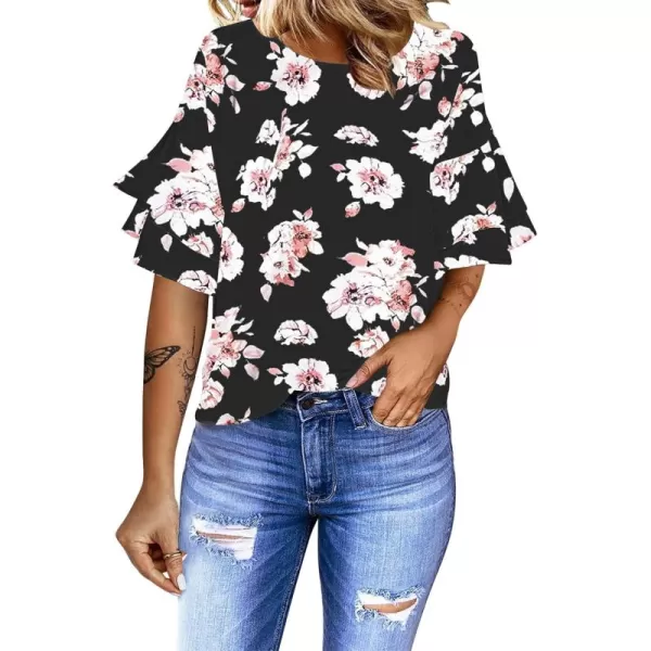 A2 Pink Floral Print Black