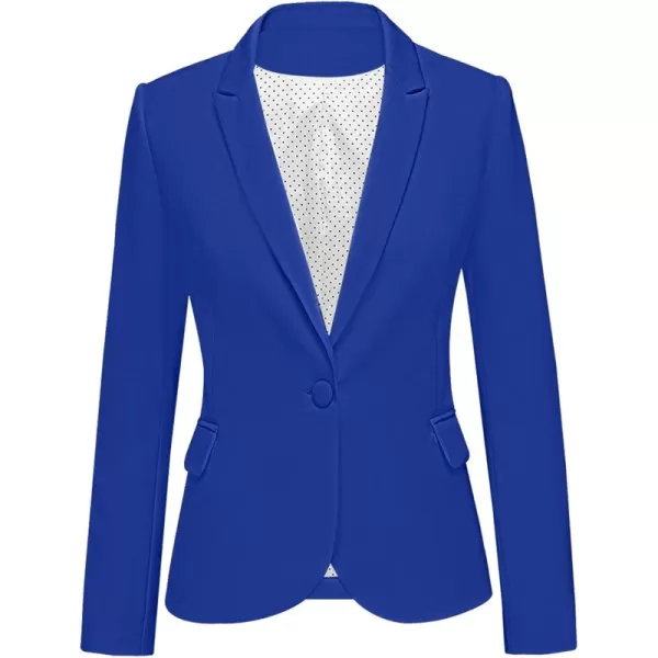 luvamia Womens Long Sleeve Formal Notch Lapel Button Down Blazer Pockets JacketRoyal Blue