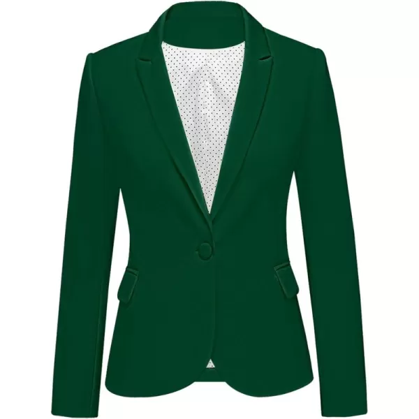 luvamia Womens Long Sleeve Formal Notch Lapel Button Down Blazer Pockets JacketVerdant Green