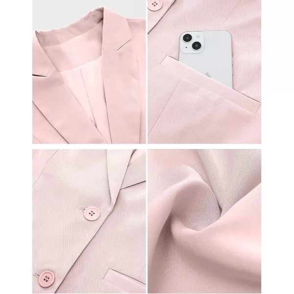 luvamia 2024 Blazers for Women Business Casual Long Blazer Jackets Dressy Work Professional Office Outfits Lapel PocketsPeach Blush