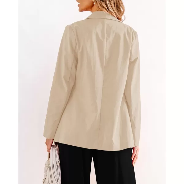 luvamia Blazers for Women Business Casual Dressy Work Fashion Lightweight Spring Summer Linen Unlined 2024 Suit JacketsBeige