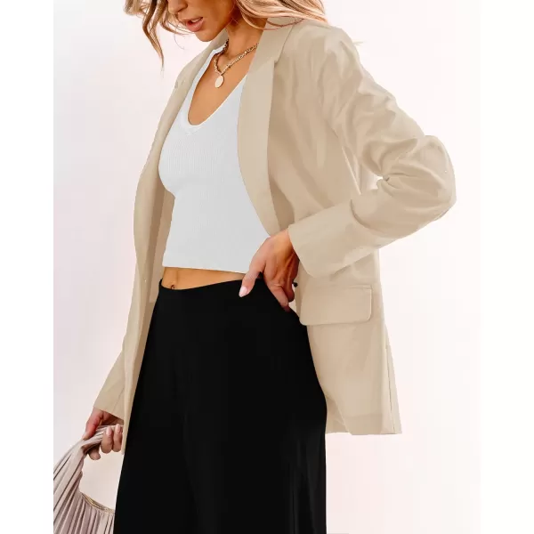 luvamia Blazers for Women Business Casual Dressy Work Fashion Lightweight Spring Summer Linen Unlined 2024 Suit JacketsBeige