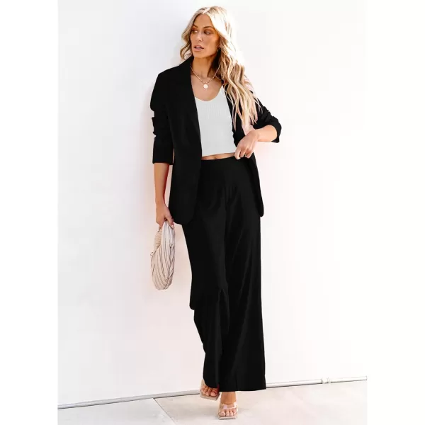 luvamia Blazers for Women Business Casual Dressy Work Fashion Lightweight Spring Summer Linen Unlined 2024 Suit JacketsBlack