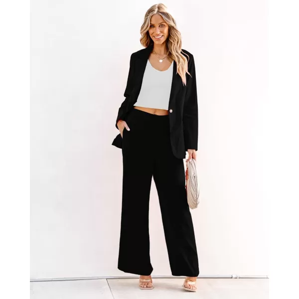 luvamia Blazers for Women Business Casual Dressy Work Fashion Lightweight Spring Summer Linen Unlined 2024 Suit JacketsBlack