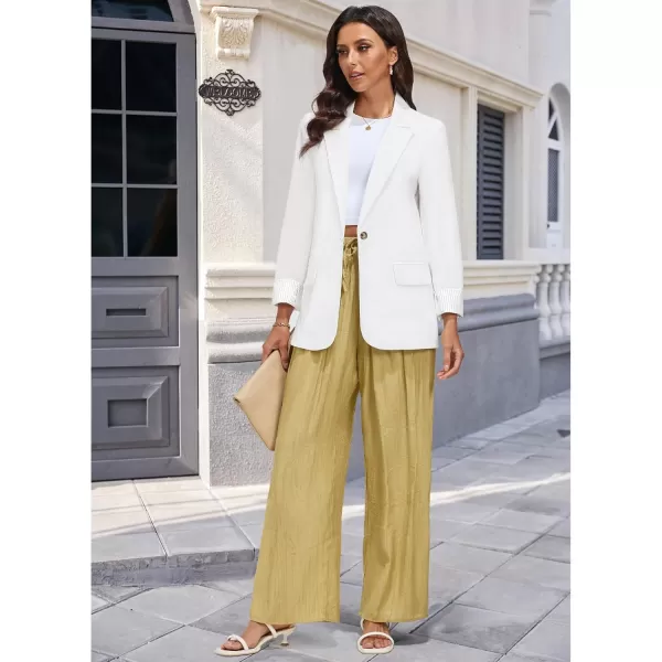 luvamia Blazers for Women Business Casual Dressy Work Fashion Lightweight Spring Summer Linen Unlined 2024 Suit JacketsCream White