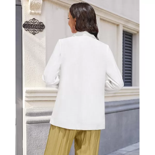 luvamia Blazers for Women Business Casual Dressy Work Fashion Lightweight Spring Summer Linen Unlined 2024 Suit JacketsCream White