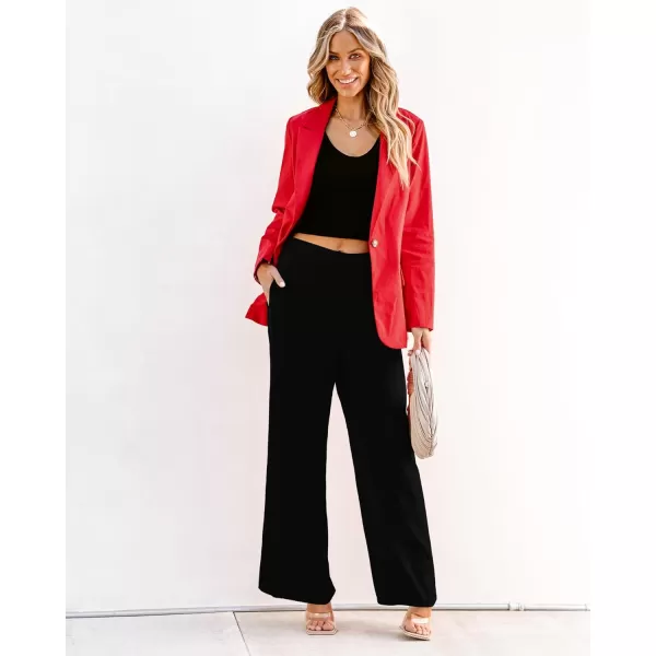 luvamia Blazers for Women Business Casual Dressy Work Fashion Lightweight Spring Summer Linen Unlined 2024 Suit JacketsRed