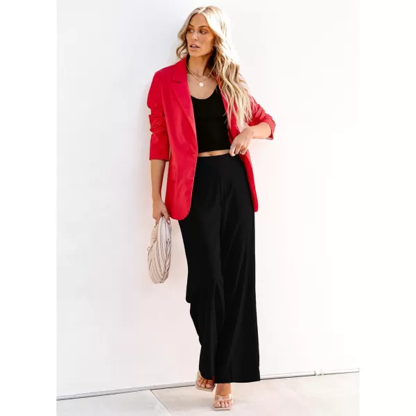 luvamia Blazers for Women Business Casual Dressy Work Fashion Lightweight Spring Summer Linen Unlined 2024 Suit JacketsRed