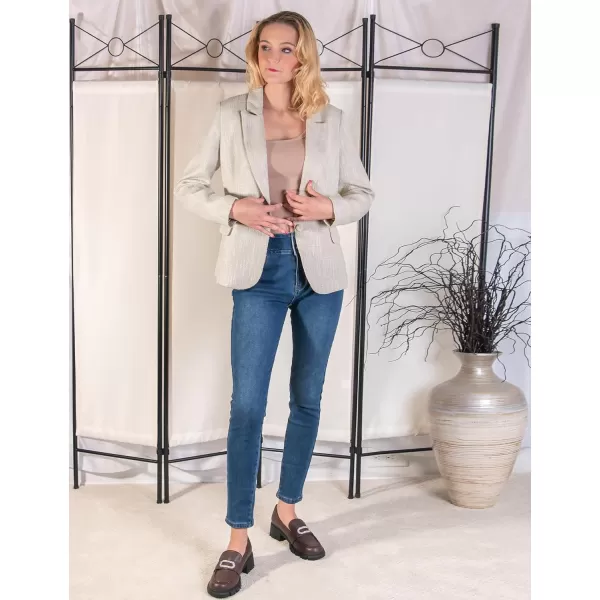 luvamia Tweed Blazers for Women Business Casual Dressy Blazer Jacket Work Suits Office Professional Outfits Long SleeveTurtledove