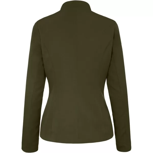 luvamia Womens Open Front Long Sleeves Work Blazer Casual Buttons Jacket SuitArmy Green