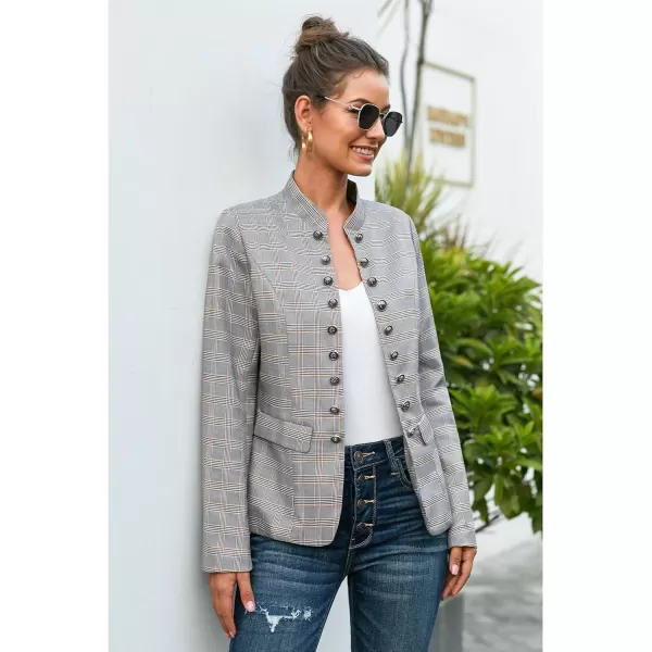 luvamia Womens Open Front Long Sleeves Work Blazer Casual Buttons Jacket SuitB Mutlicolured