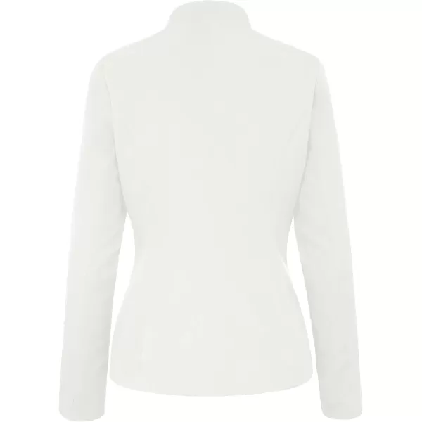 luvamia Womens Open Front Long Sleeves Work Blazer Casual Buttons Jacket SuitBrilliant White