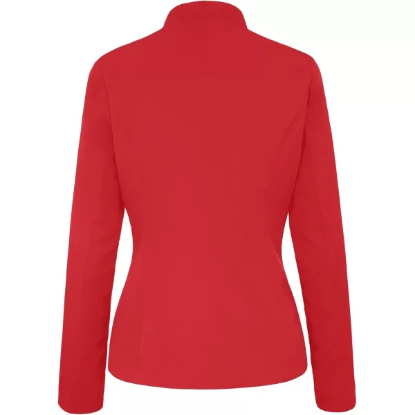 luvamia Womens Open Front Long Sleeves Work Blazer Casual Buttons Jacket SuitFiery Red
