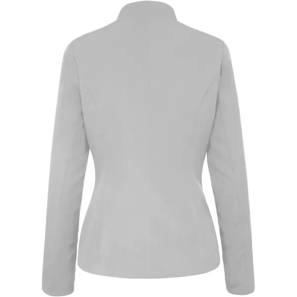 luvamia Womens Open Front Long Sleeves Work Blazer Casual Buttons Jacket SuitGrey