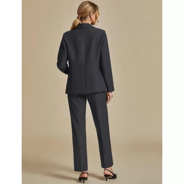 luvamia Womens Two Piece Sets Pants Suits Dressy Business Casual Outfits Professional Blazer Pantsuits Set Work OfficeCharcoal