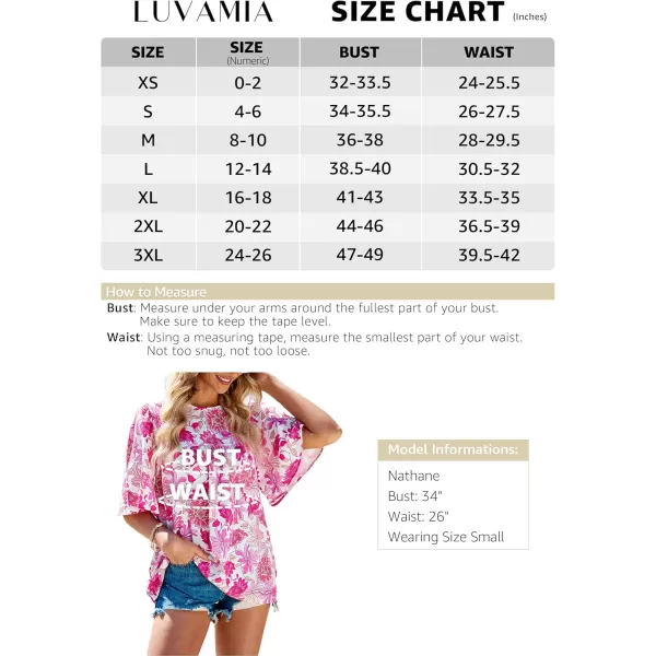 luvamia 2024 Blouses for Women Dressy Casual Floral Boho Babydoll Flowy Tops Summer Short Bell Sleeves ShirtsHot Pink Floral