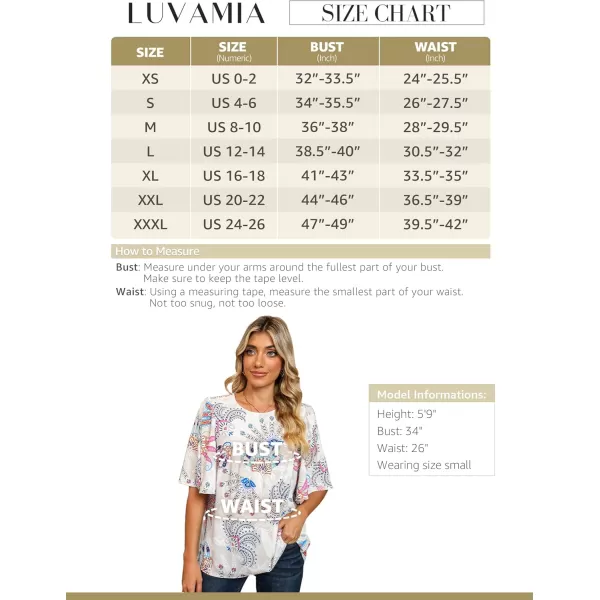 luvamia 2024 Blouses for Women Dressy Casual Floral Boho Babydoll Flowy Tops Summer Short Bell Sleeves ShirtsPaisley  Multicolor