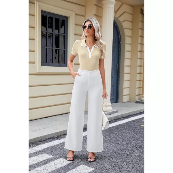 luvamia Blouses for Women Dressy Casual Knit Trendy Tops Summer Short Sleeve Color Block Button Up Collared Polo ShirtLighe Beige