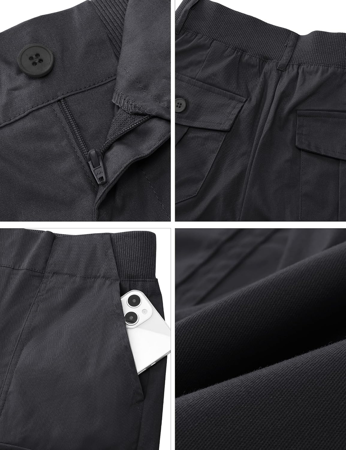 luvamia Cargo Shorts for Women Casual Summer High Waisted Chino Shorts Ribbed Elastic Waist Utility Pockets Comfy ShortsGray