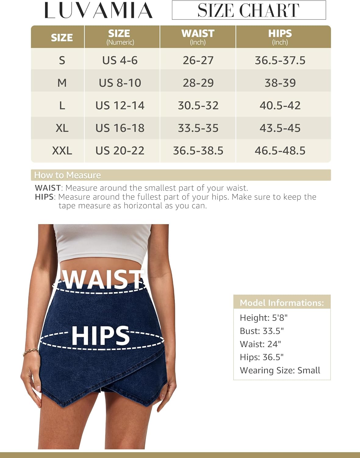 luvamia Jean Skorts for Woman High Waisted Pull On Stretchy Denim Wrap Skirt with Shorts Trendy Asymmetrical SkortSail Blue