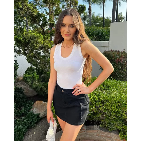 luvamia 2024 Cargo Shorts for Women Casual Summer Skorts Skirts High Waisted Mini Short Skort with Pockets Y2KBlack