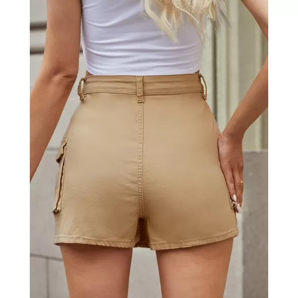 luvamia 2024 Cargo Shorts for Women Casual Summer Skorts Skirts High Waisted Mini Short Skort with Pockets Y2KKhaki